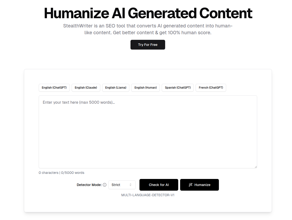 StealthWriter AI detection analysis dashboard showing human verification score.