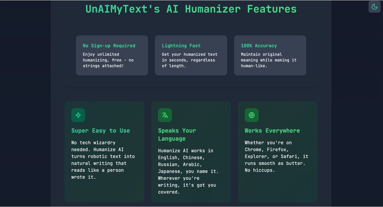 Unaimytext interface displaying humanization results and AI detection probability.
