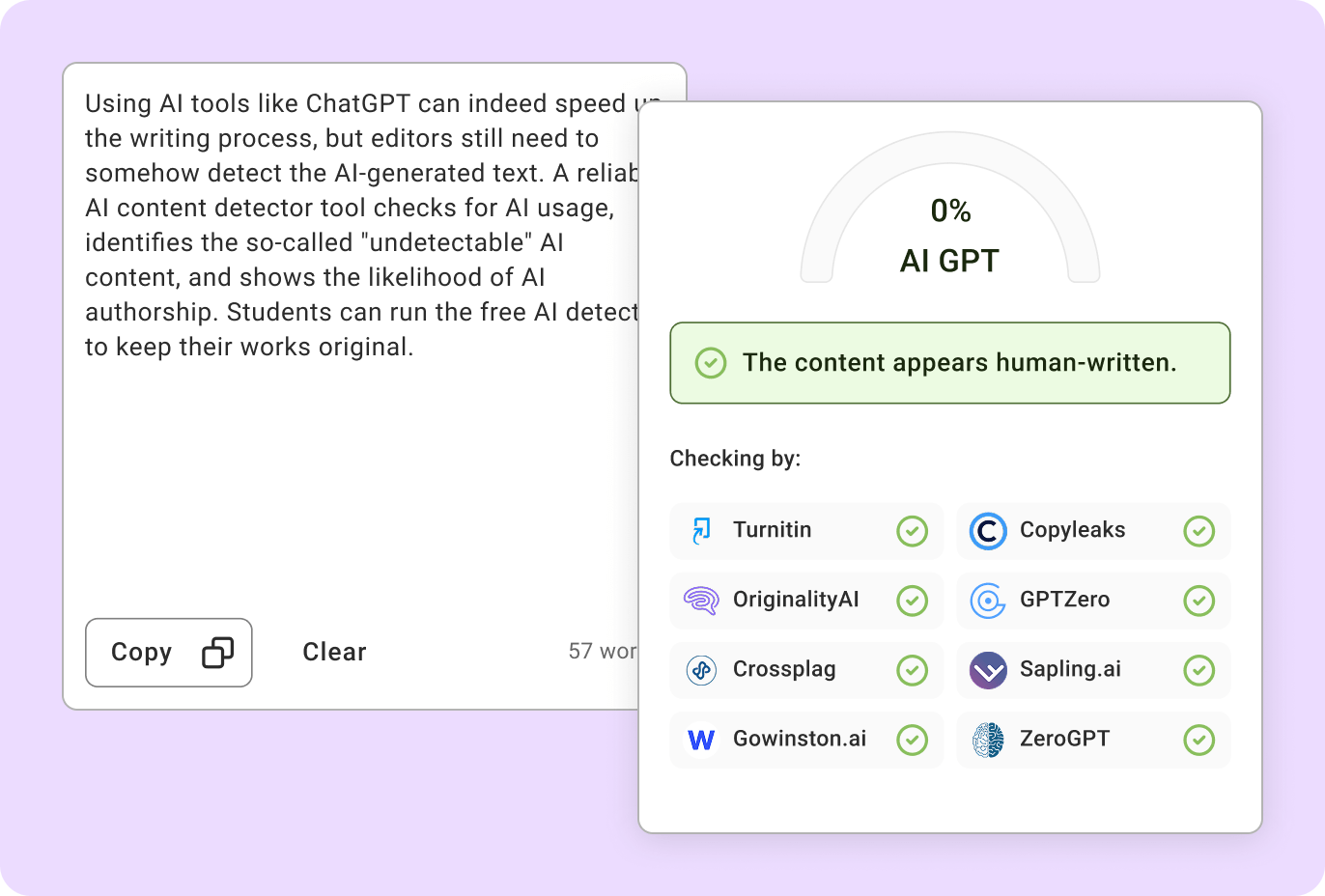 GPTinf AI detection comparison chart showing detection rates