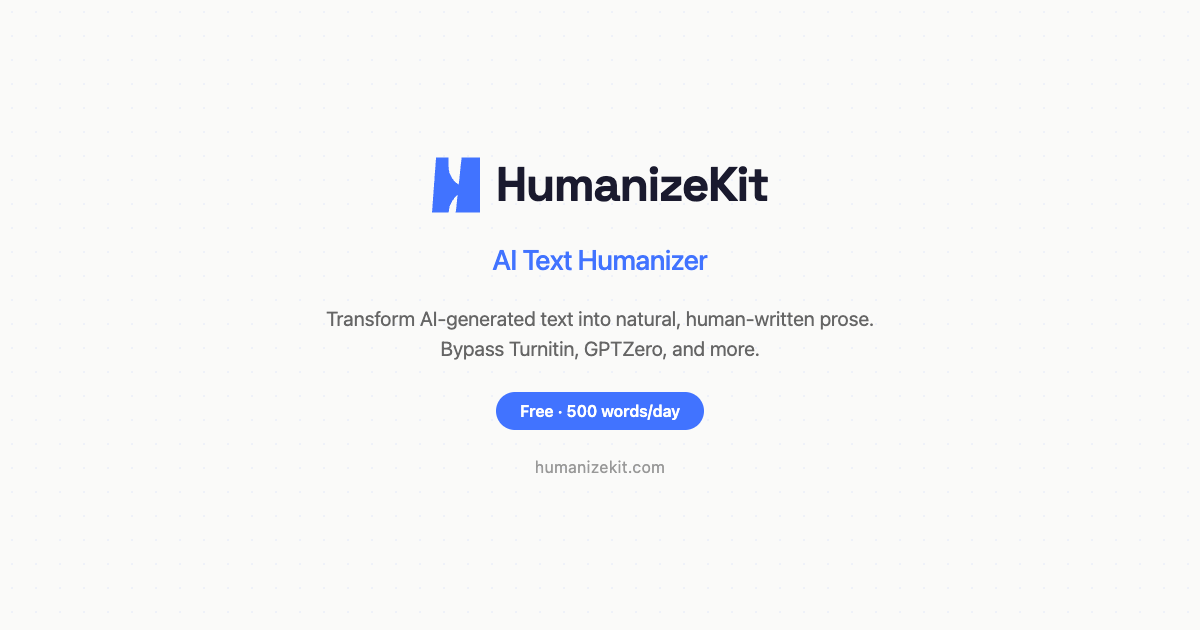 HumanizeKit — AI text humanizer homepage hero